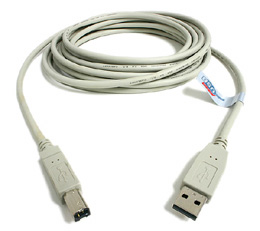 USB A to B Printer Cable, Beige - 4m/13ft (USB-AB-4M-W)