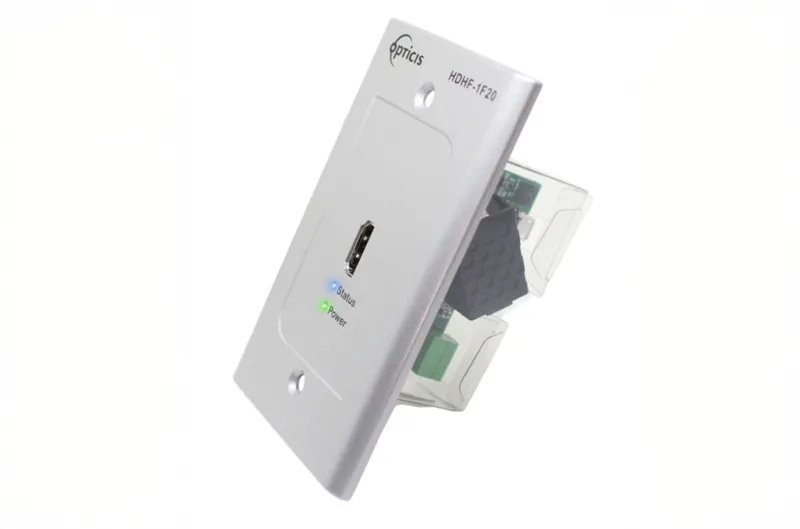 Opticis HDHF-1F20 HDMI 2.0 Fiber Wall Plate Extender, 4K60, 300m (984ft)