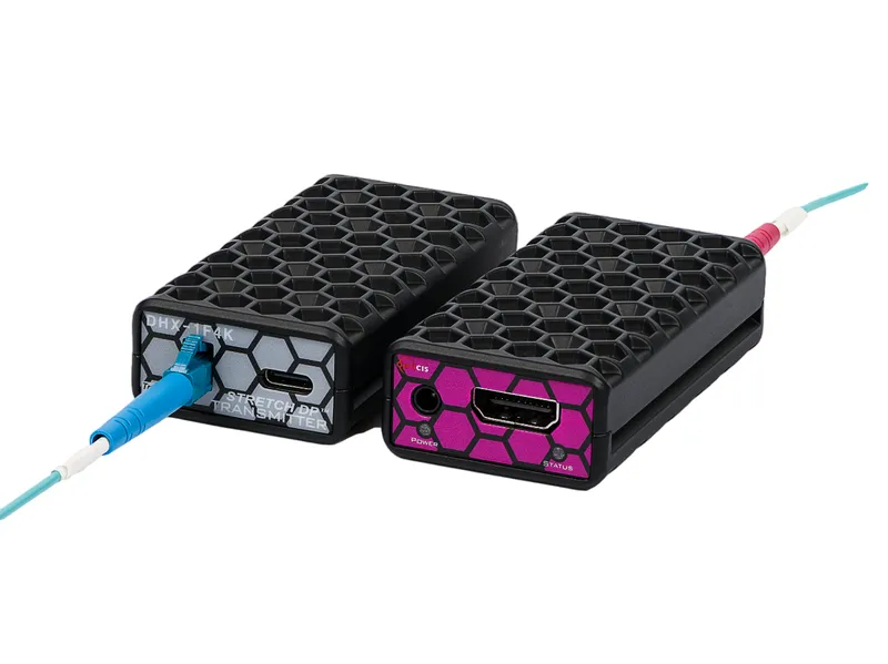 Opticis DHX-1F4K-TR DP 1.2 to HDMI 2.0 Fiber Extender | 4K60, 300m, Diagnostics