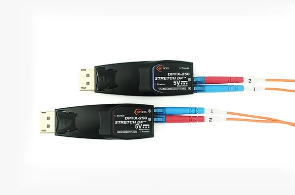 Opticis DPFX-250-TR DisplayPort 1.2 Optical Extender | 200m Dual LC OM3 Fiber