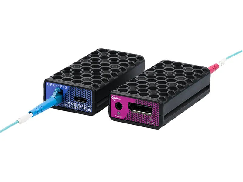 Opticis DisplayPort 1.2 One-Fiber Optical Extender with Diagnostics, 4K60, 300m (DPX-1F12-TR)