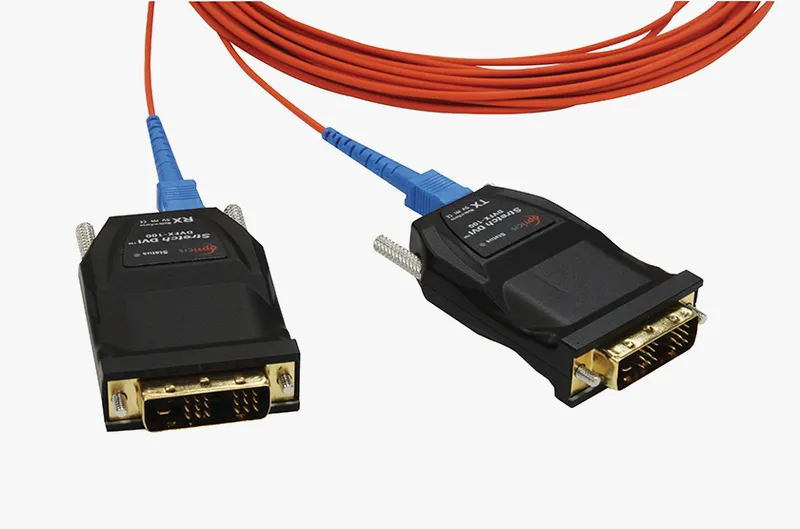 Opticis 1-Fiber Detachable DVI Optical Extender, WUXGA 60Hz, up to 500m (DVFX-100-TR)