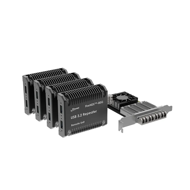 FireNEX-80G USB 3.2 Fiber Extension System | Up to 8 Devices • 80Gbps • 700m