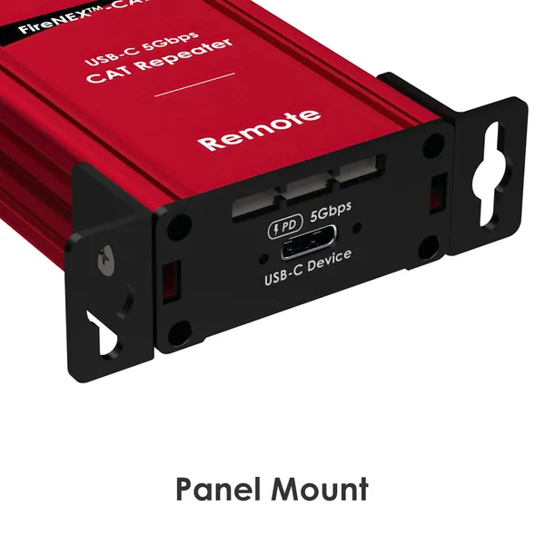 FireNEX-CAT6 USB-C 3.2 Repeater over CAT6a/7 Cable, 5Gbps, 90m (300ft), USB-PD 27W, RS-232